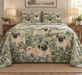 Pug Wildflower Meadow Quilt Set