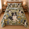 Border Collie Wildflower Meadow Quilt Set