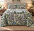 British Shorthair Cat Wildflower Meadow Quilt Set