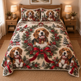 Beagle Christmas Wreath Quilt Set