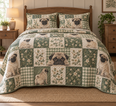 Pug Heritage Patchwork Quilt Set