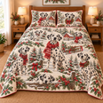 Dalmatian Vintage Postcards Christmas Quilt Set