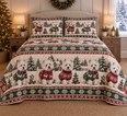 West Highland White Terrier Cozy Sweater Christmas Quilt Set