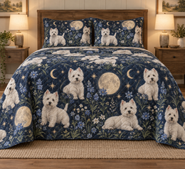 West Highland White Terrier Celestial Night Quilt Set