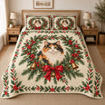 Calico Cat Christmas Wreath Quilt Set