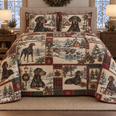 Doberman Pinscher Vintage Postcards Christmas Quilt Set