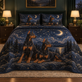 Doberman Pinscher Celestial Night Quilt Set
