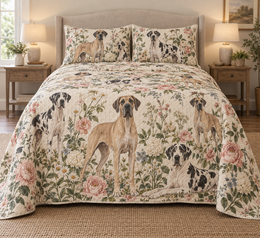 Great Dane Cottage Floral Quilt Set