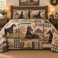 Doberman Pinscher Rustic Farmhouse Quilt Set