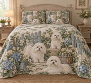 Maltese Rustic Farmhouse Quilt Set, front bedroom view