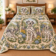 Dalmatian Garden Cameos Quilt Set, front bedroom view