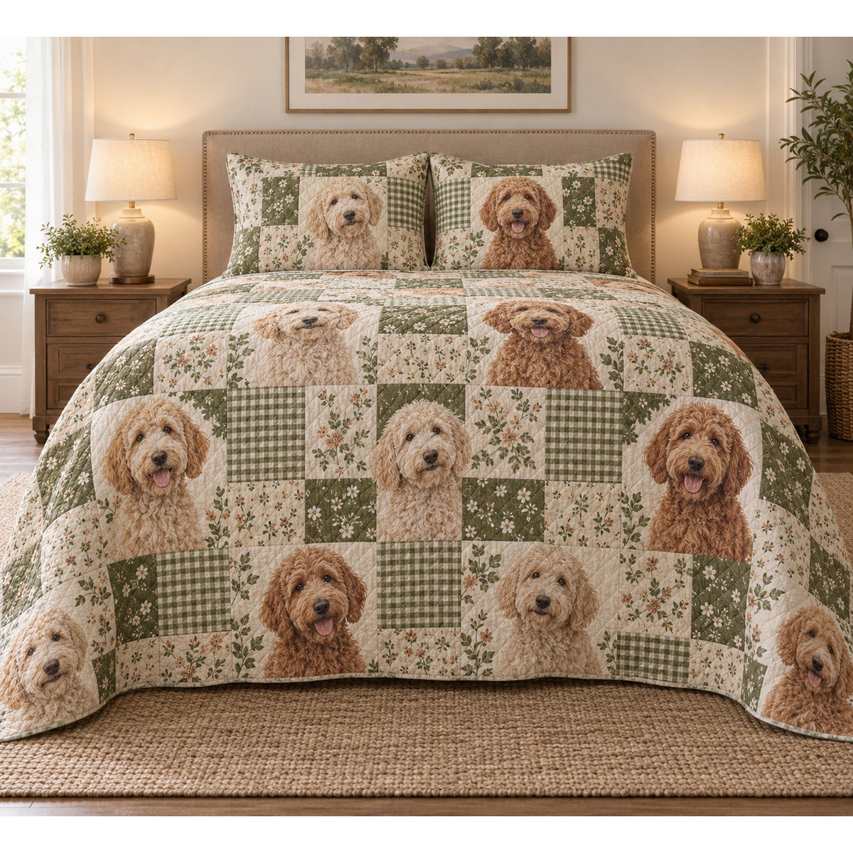 Labradoodle Heritage Patchwork Quilt Set