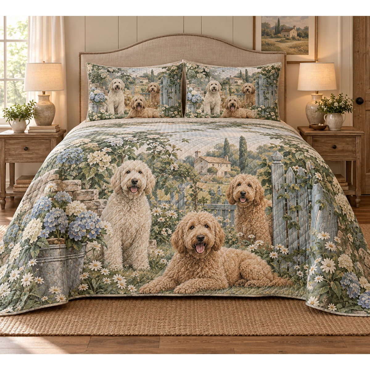 Labradoodle Rustic Farmhouse Quilt Set