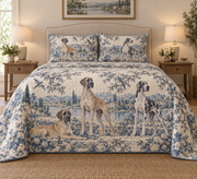 Great Dane Blue Country Toile Quilt Set, front bedroom view