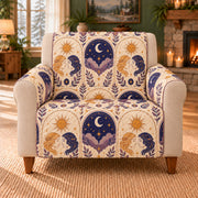 Gemini Day Night Tiles sofa cover on a beige armchair