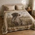 German Shorthaired Pointer Sporting Marsh Quilt Set, Hunting Dog Lover Decor