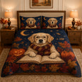 Golden Retriever Book Lover Fall Quilt Set