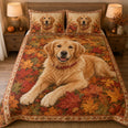 Golden Retriever Autumn Leaves Quilt Set