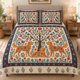 Folk Art Golden Retriever Tree of Life Quilt Set
