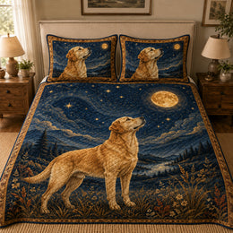 Golden Retriever Moonlight Quilt Set
