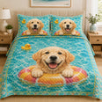 Golden Retriever Summer Pool Quilt Set