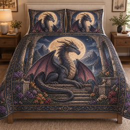Gothic Dragon Full Moon Quilt Set