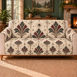 Gothic Leaf Fan Sofa Cover, Gothic Decor, Gift for Gothic Art Lovers