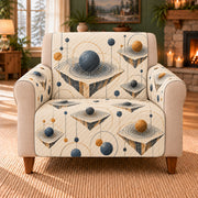 Gravity Grid Islands sofa cover on a beige armchair