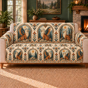 Griffin Arch Cameos sofa cover on a beige sofa