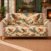 Griffin Cloud Frieze sofa cover on a beige sofa