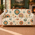 Groove Star Rosettes Sofa Cover, Retro Home Decor, Gift for Mid-Century Fans