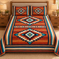 Copper Mesa Quilt Set – Southwestern Geometric Bedding & Housewarming Gift