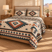 Desert Diamond Southwestern geometric quilt set – right view