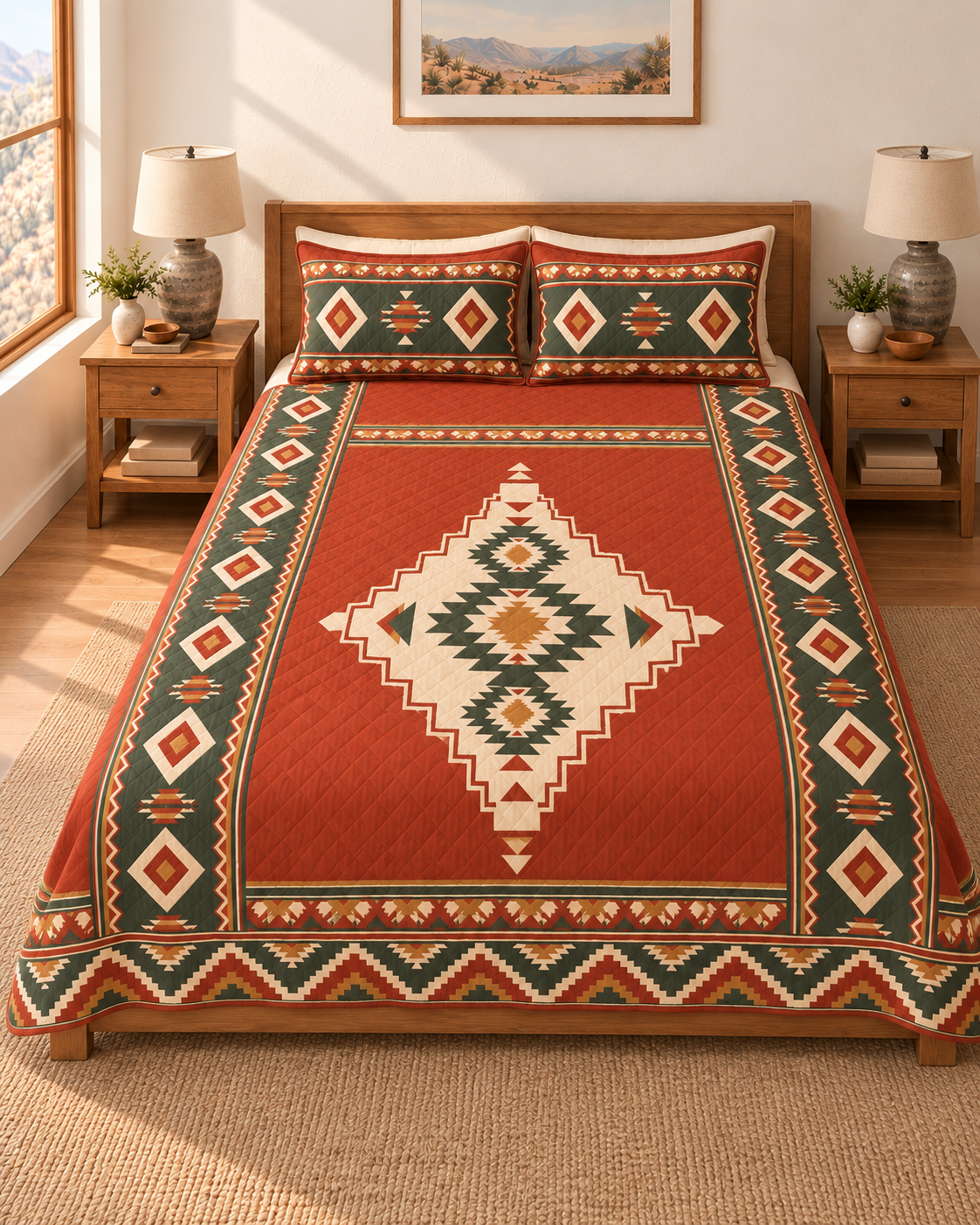 Desert Sage Medallion Quilt Set
