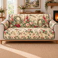 Cottage Garden Sofa Cover, Continuous Floral Scroll, Gift for Garden Lovers
