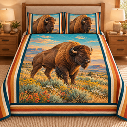 Prairie Bison Quilt Set – Southwestern Wildlife Bedding