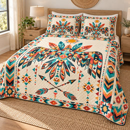 Sunrise Thunderbird Quilt Bedding Set - Colorful Southwest Decor & Gift for Mom