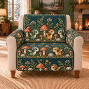 Hatchling Garden Trail sofa cover on a beige armchair