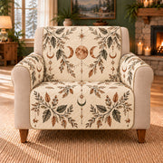 Herbal Moon Garlands sofa cover on a beige armchair