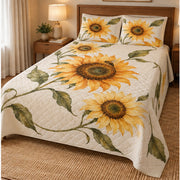 Honey Petal Sunflower Quilt Set left angle