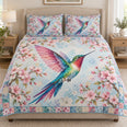 Hummingbird Pink Cherry Blossom Quilt Set