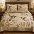 Hummingbird Floral Patchwork Quilt Set