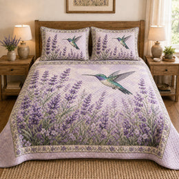 Hummingbird Lavender Field Quilt Set