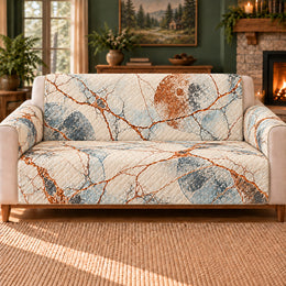 Ice Moon Fracture Lattice Sofa Cover, Planet Decor, Gift for Space Science Fans
