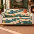 Interplanetary Route Bands Sofa Cover, Retro Space Decor, Gift for Rocket Fans