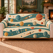 Interplanetary Route Bands sofa cover on a beige sofa