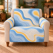 Isobar Contour Ribbons sofa cover on a beige armchair