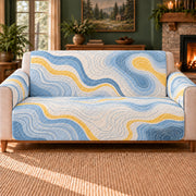 Isobar Contour Ribbons sofa cover on a beige sofa