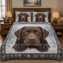 Labrador Winter Snow Quilt Set