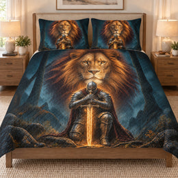 Lion Knight Fantasy Sword Quilt Set